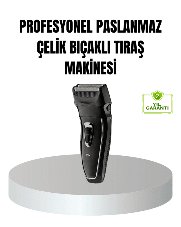 Profesyonel Şarjlı Saç Ve Sakal Tıraş Makinesi – Çelik Bıçaklı, Ayarlanabilir Başlıklı, Kablosuz