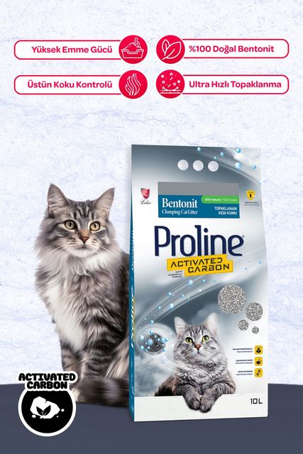 Proline 120210749 Aktif Karbonlu Topaklanan Kedi Kumu 10 Lt