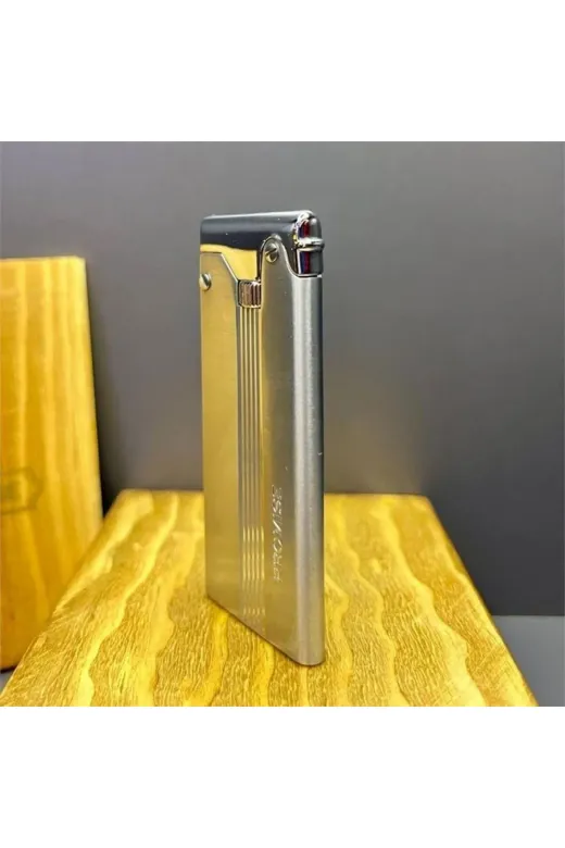 promisse Pro112G Çelik Depolu Promise Slim Pirinç Çakmak Gümüş
