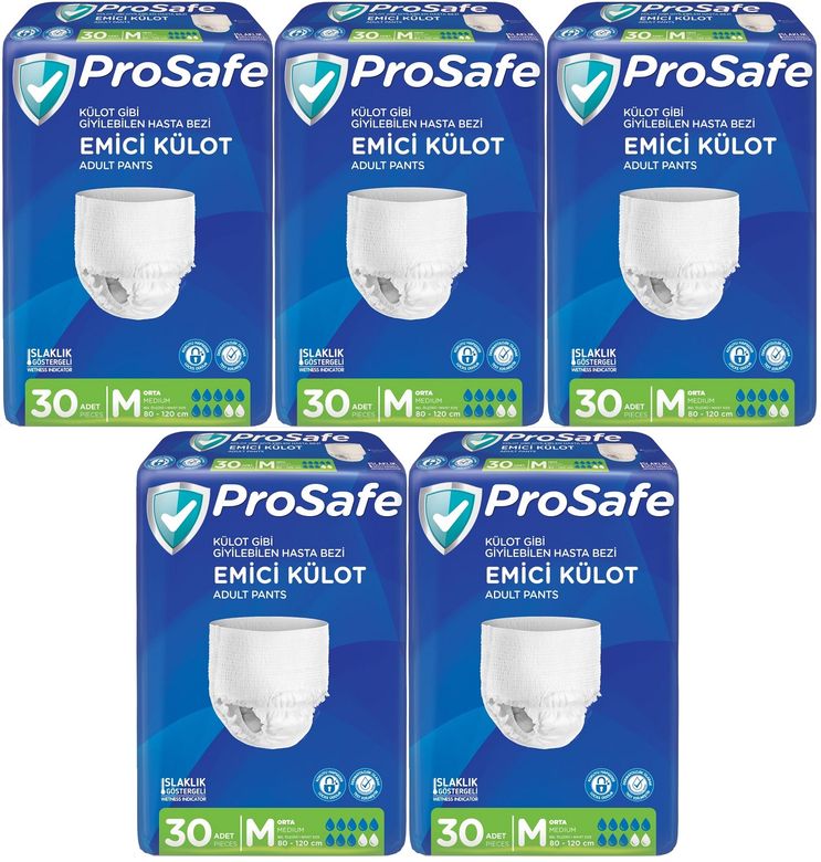 Prosafe Emici Külot Yetişkin Bezi Orta-Medium 150 Adet (5PK*30)