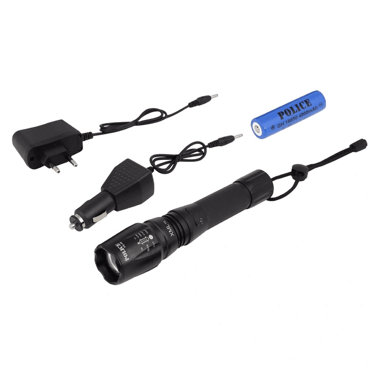 Ps-46 Xml-t6 Led El Feneri İle 500 Metreye Kadar Aydınlatma Sağlayın 5 Modlu Çalışma, 18650 Pil Ve Kalem Pil Desteği, Araç Ve Duvar Şarj Cihazıyla Eksiksiz Set. Hemen İnceleyin