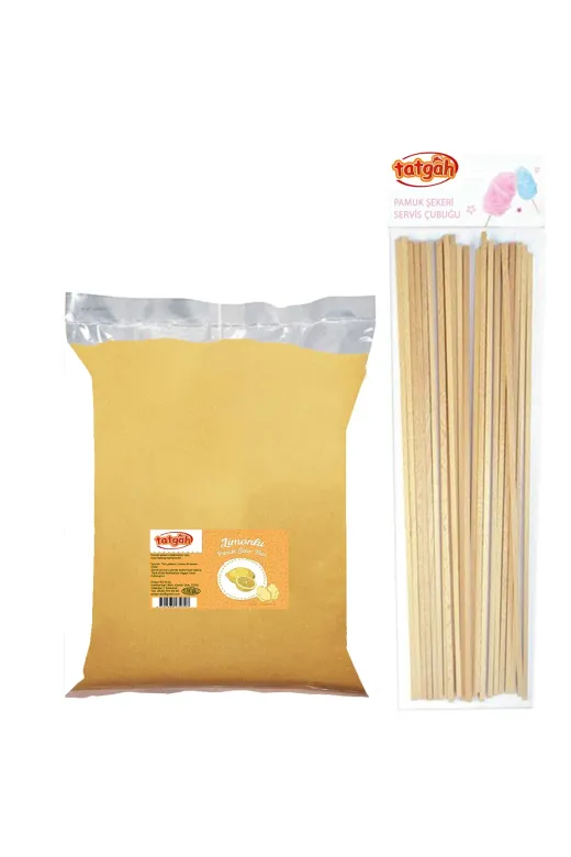 PSC 10015123 5 Renk Pamuk Şeker Tozu 2 Kg. 5 X 400Gr. 50 Adet Çubuk Hediyeli
