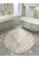 Puantiyeli Ve Çizgili Lateks Taban Banyo Paspası