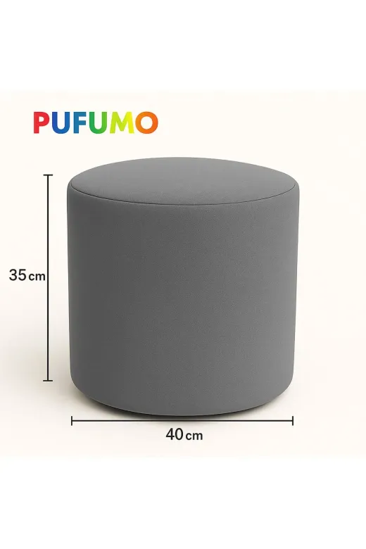 Pufumo PUF01 Yuvarlak Ayak Ucu Pufu Gri