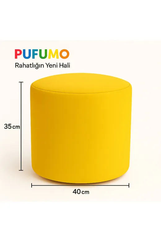 Pufumo PUF01 Yuvarlak Ayak Ucu Pufu Sarı