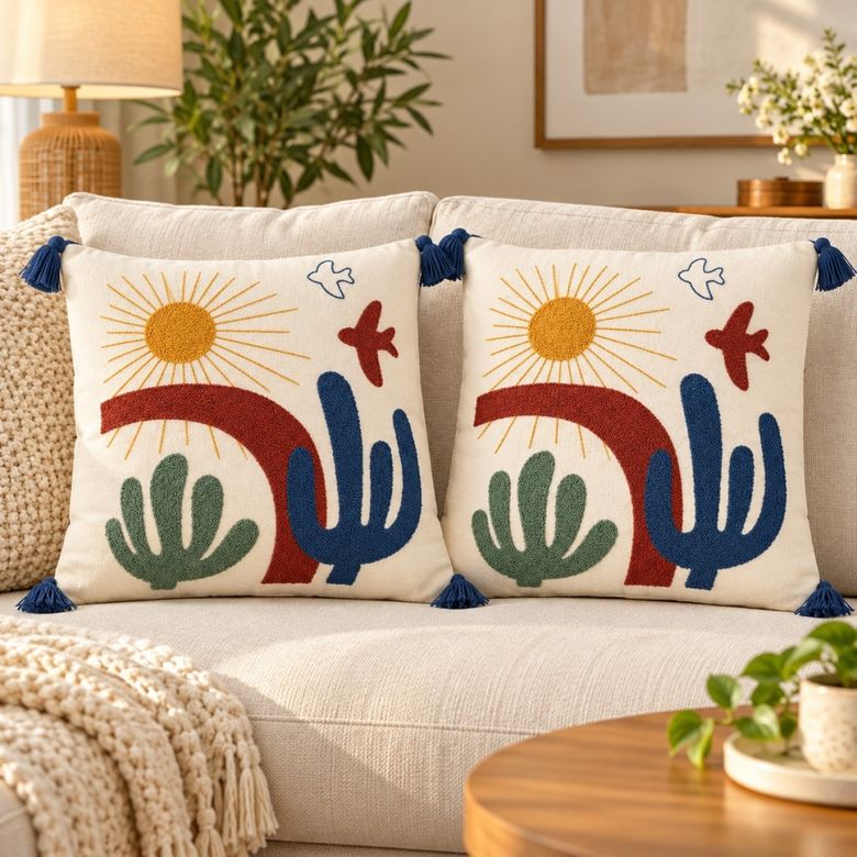Punch 2li Tufting Lüks Kırlent Kılıfı - v3