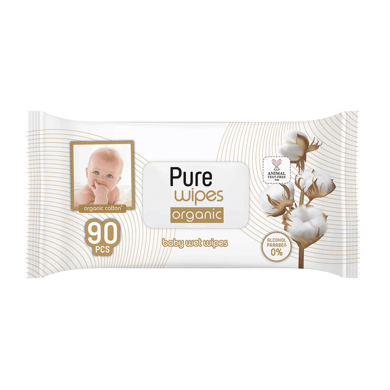 pure wipes esr130kjhkj Organik Pamuklu Bebek Islak Mendil 3X90 Adet