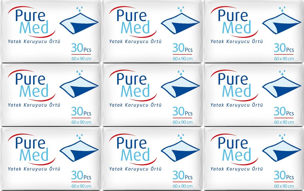 Puremed Yetişkin Yatak Koruyucu 60*90CM 270 Adet (9PK*30)