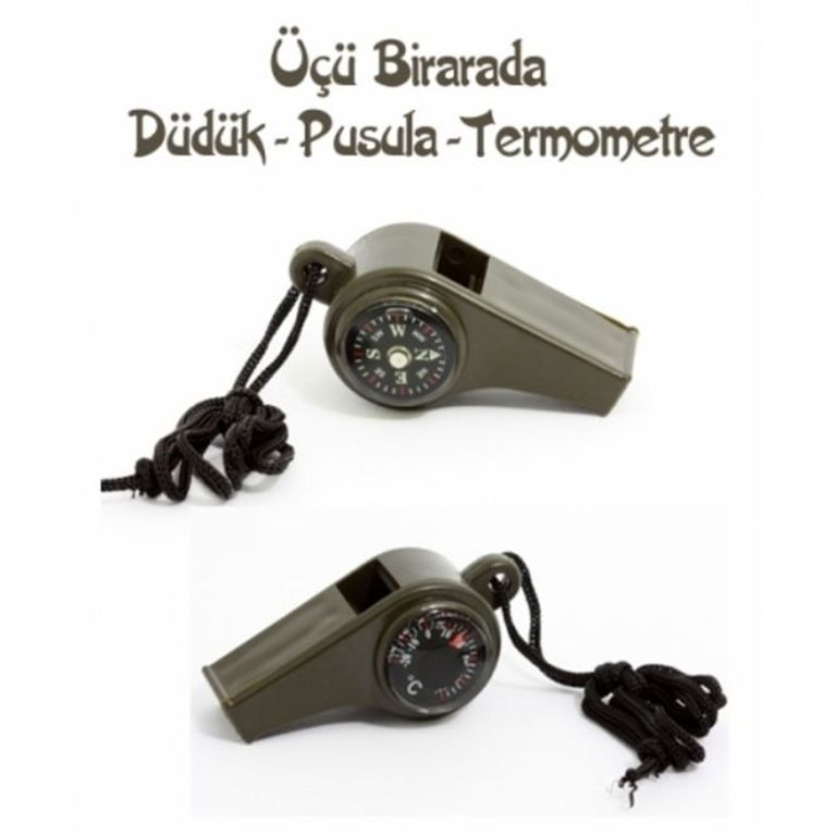 Pusulalı Termometreli Düdük - Askılı Düdük
