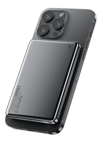 PW560 10.000 mAh Dijital Göstergeli 20W Type-C ve 15W Kablosuz Şarj PD Hızlı Şarj Magsafe Powerbank - Titanyum