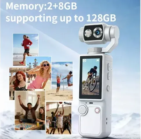 Q8 4K Ultra HD Taşınabilir Vlog Spor Ve Aksiyon Kamerası 2.0’’ Döndürülebilir IPS Ekran Turuncu