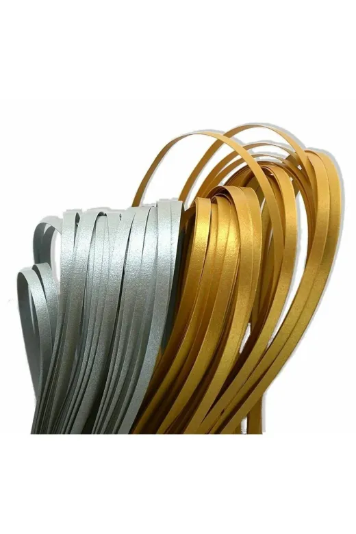 QKS-10mm-GMS-50-QuillingSeti.com 10Mm Gümüş Gri Renkli 50 Adetli Sedefli Quilling Kağıdı