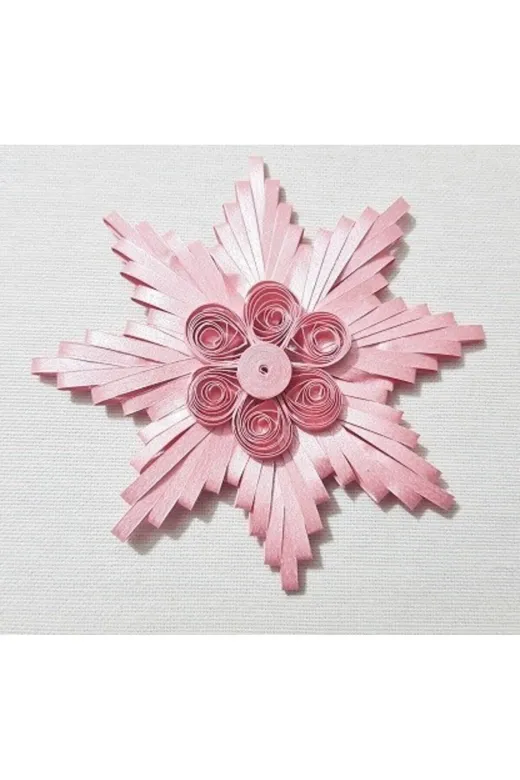 QKS-10mm-PEMBE-50-QuillingSeti.com 10Mm Pembe Renkli 50 Adetli Sedefli Quilling Kağıdı