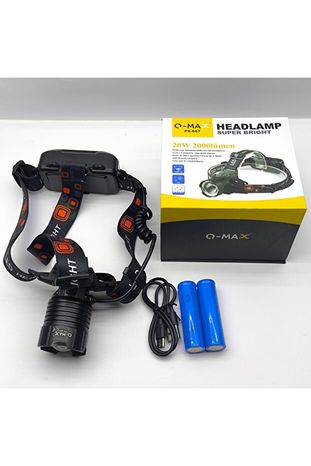 Qmax Ps-667 20W 2000 Lümen Şarjlı Kafa Lambası | Zoomlu | Ipx7 Su Geçirmez | Usb Şarjlı | 3 Mod