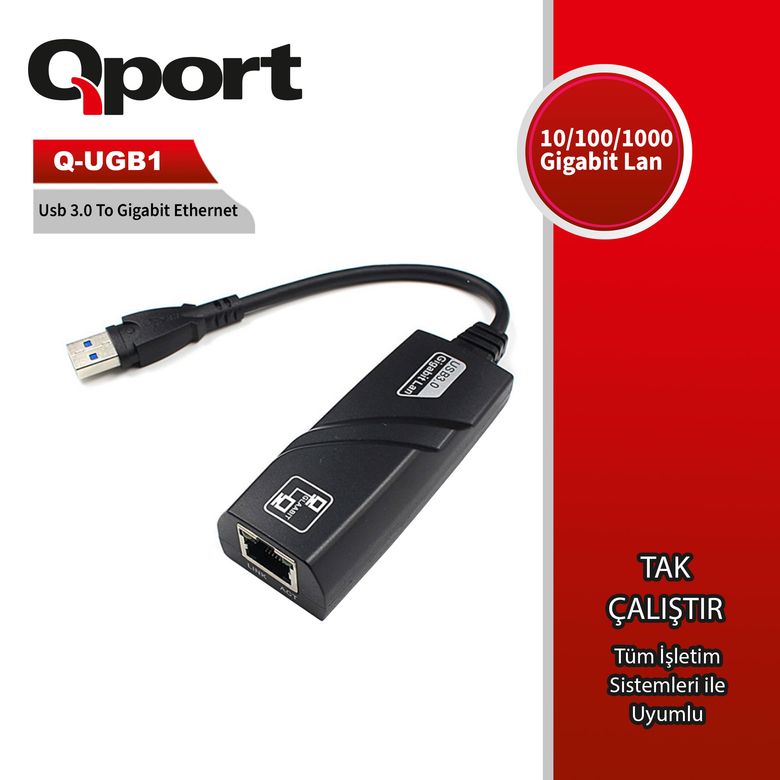 Qport Q-UGB1 USB 3.0 - Gigabit Ethernet Çevirici