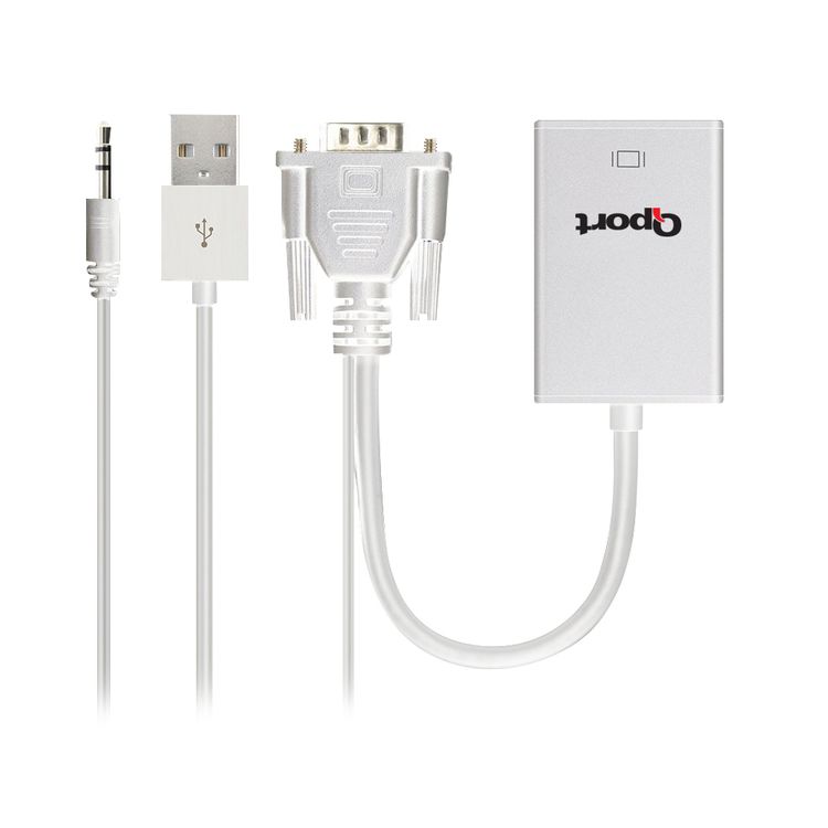 Qport Q-VH VGA - HDMI Çevirici + Ses Kablosu