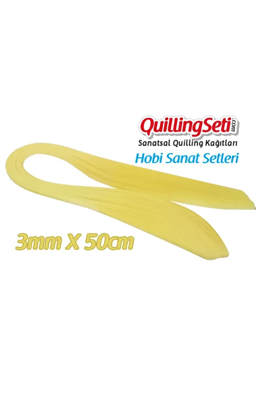 quilling 3mmx50cm-Sarı 3Mm Sarı Renk Kağıdı - 100'lü