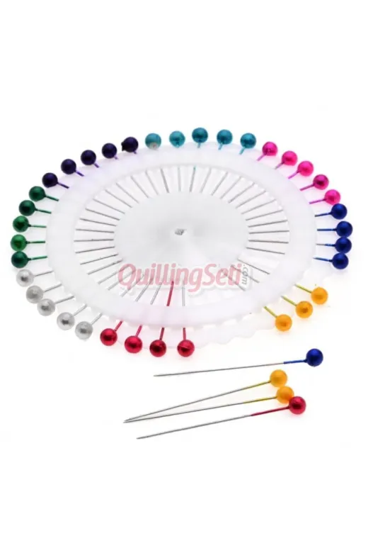 quilling 80-renkli-topluigne Büyük Baş Renkli Toplu Iğne – 80 Adet X 3,5 Cm, Türban, Şal, Hobi, Elişi Için Pratik Ve Sabitleyici