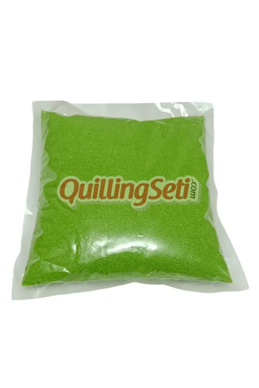 quilling 8509990001223 Yeşil Renk Kum Boyama Kumu, Seti Aktivite Kumu, Oyun Kumu, Dekoratif Renkli Kum 500Gr