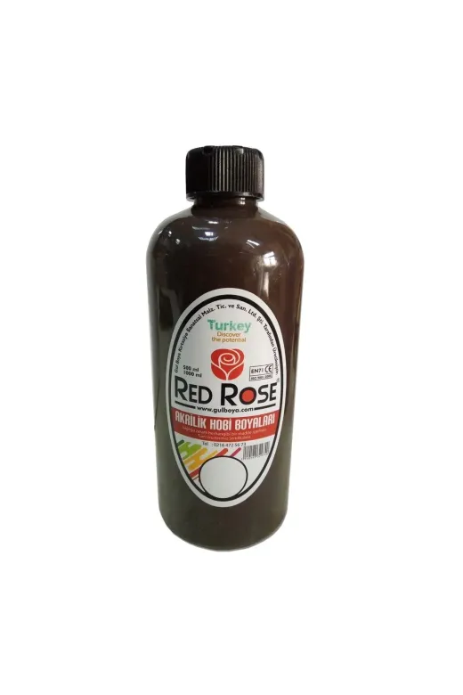 quilling AKRLK-BYA-500ML-RDRS Kahverengi Renk Akrilik Hobi Boyası - 10 Farklı Renk Seçenekli 500Ml