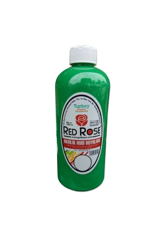 quilling AKRLK-BYA-500ML-RDRS Yeşil Renk Akrilik Hobi Boyası - 10 Farklı Renk Seçenekli 500Ml