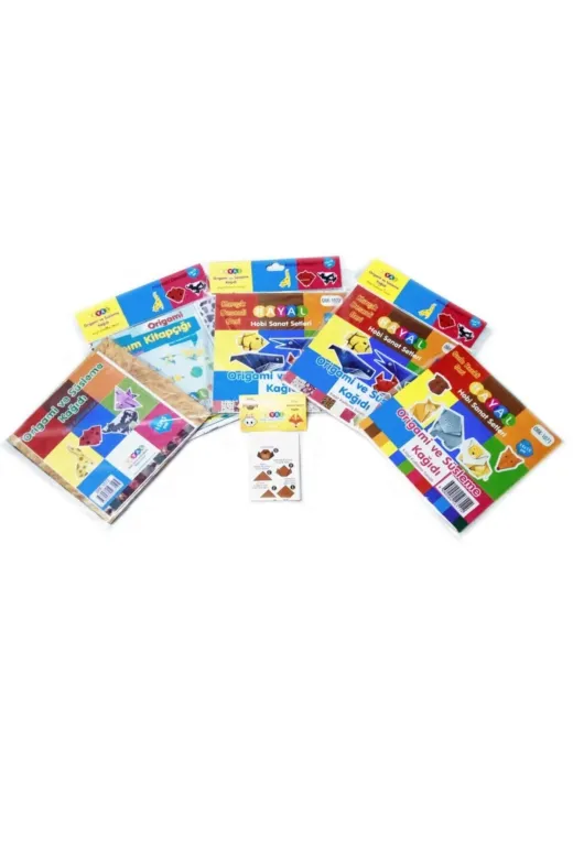 quilling OGRSET-5li-PK Origami Kağıdı 5Li Set - Hediyeli Origami Seti