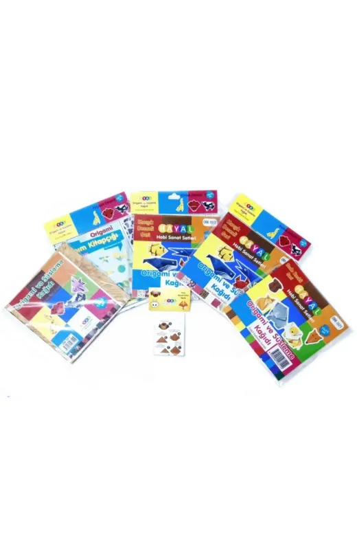 quilling OGRSET-5li-PK Origami Kağıdı 5Li Set - Hediyeli Origami Seti
