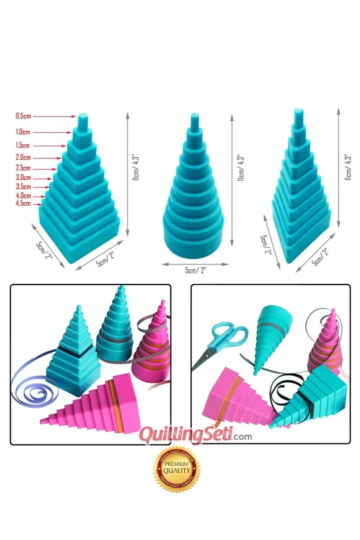 quilling Quilling-BRDUR-3Lu Seti Bordür Kağıt Sarma Aparatı 3 Lü Set