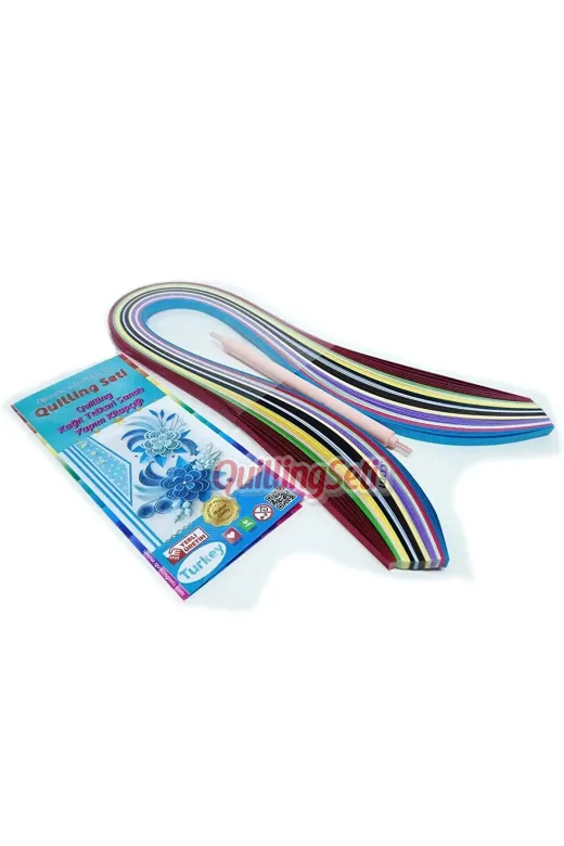 QuillingSeti-OGRSET Quillingseti Quilling Öğrenci Seti - 5Mm İnce Set - 100 Adetli
