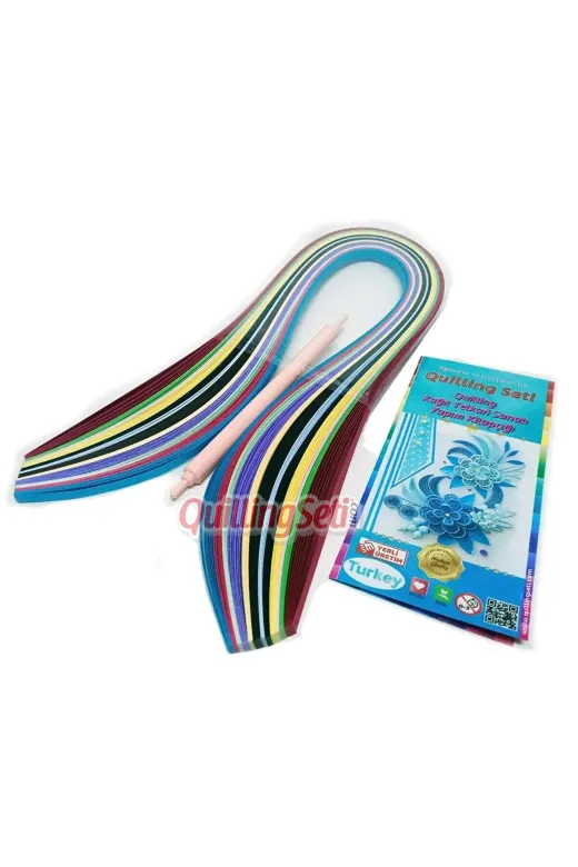 QuillingSeti-OGRSET Quillingseti Quilling Öğrenci Seti - 5Mm İnce Set - 100 Adetli