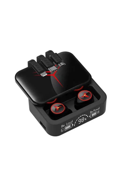QÜMÜŞ Mİ88QÜMÜŞ M-88 Plus Bluetooth Kulaklık Powerbank Ve Dijital Gösterge Şarjlı Bulutut Kablosuz Kulaklık Enc