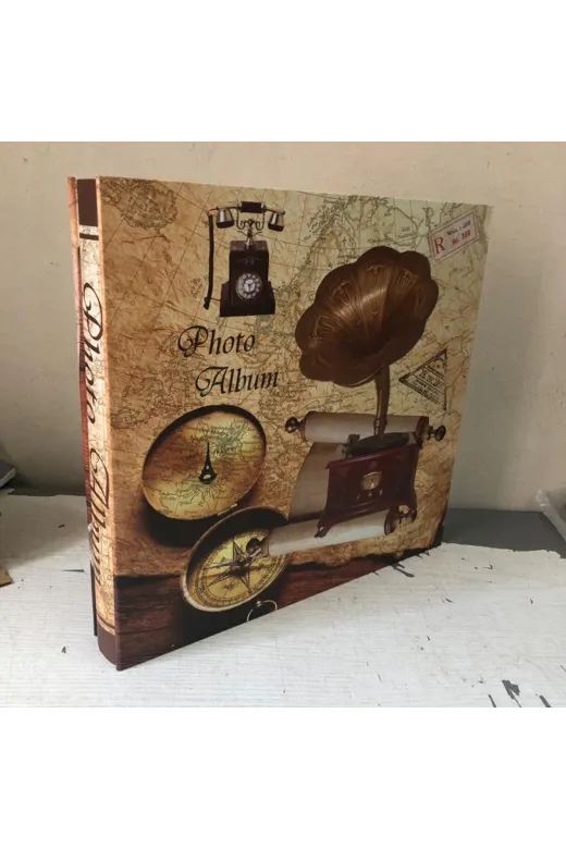 Rabsev RS21-K Rs20 Fotoğraf Albümü 10X15Cm 600 Lük Gramafon Desenli Kutusuz Yatay Dikey Modeli