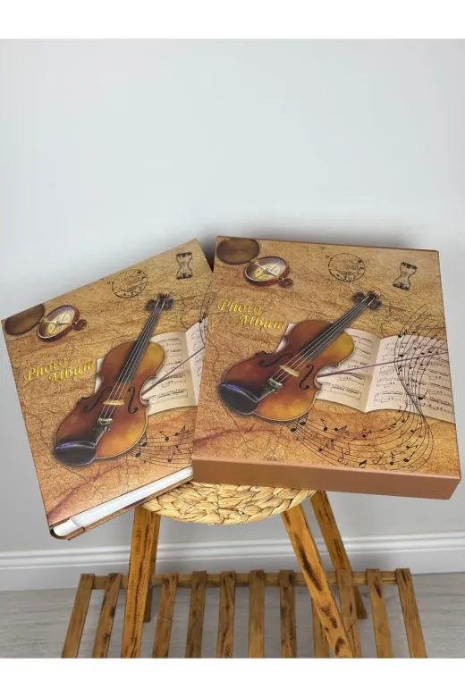 Rabsev Rs25 Fotoğraf Albümü 10X15Cm 600 Lük Keman Desenli Kutulu Yatay Dikey Modeli