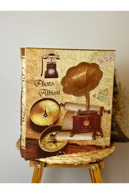 Rabsev Sar21 Albüm Rs21 Fotoğraf Albümü 10X15Cm 600 Lük Gramafon Desenli Kutulu Yatay Dikey Modeli
