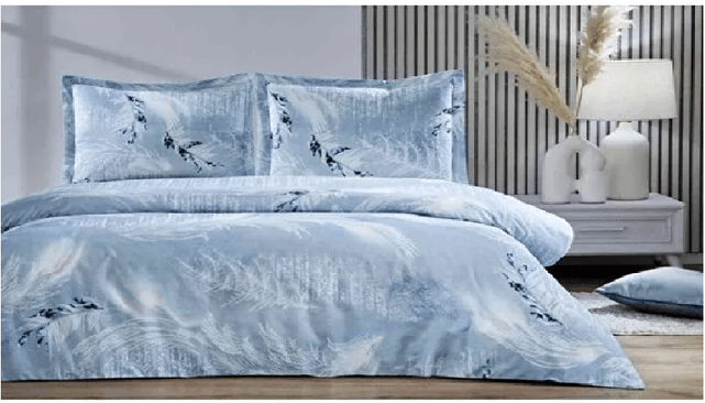 Ranforce Çift Kişilik Nevresim Takımı Silver Snow Mavi