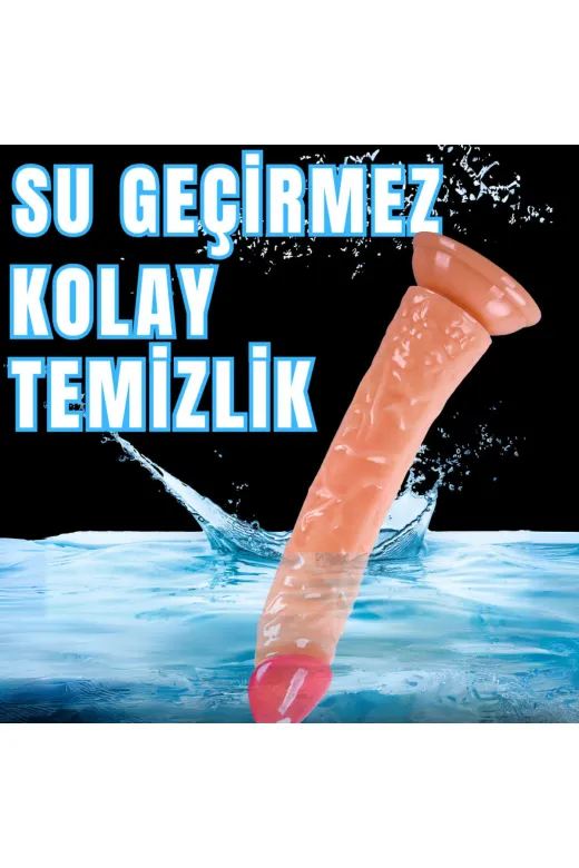 Realistik Dokuda Dildo Vantuzlu Gerçekçi Yapay Penis 21 Cm