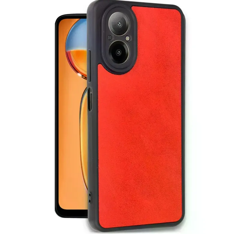 Realme 12 Lite Kılıf Aras Deri Kapak - Kırmızı