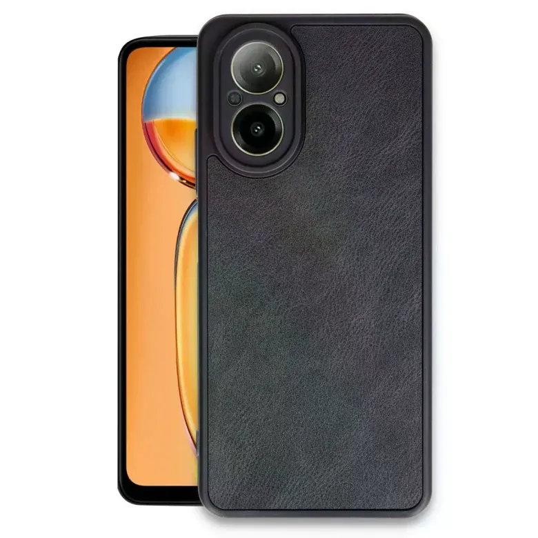 Realme 12 Lite Kılıf Aras Deri Kapak - Siyah
