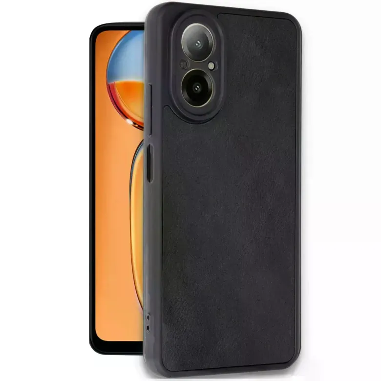 Realme 12 Lite Kılıf Aras Deri Kapak - Siyah