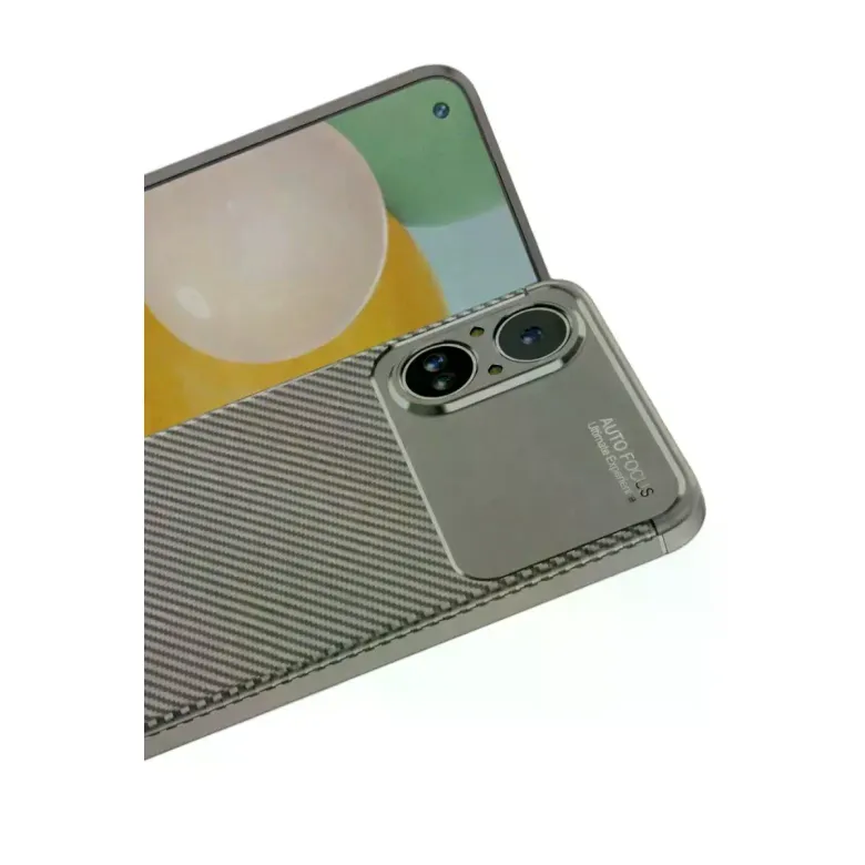 Realme 12 Lite Kılıf Auto Focus Karbon Kapak - Gri
