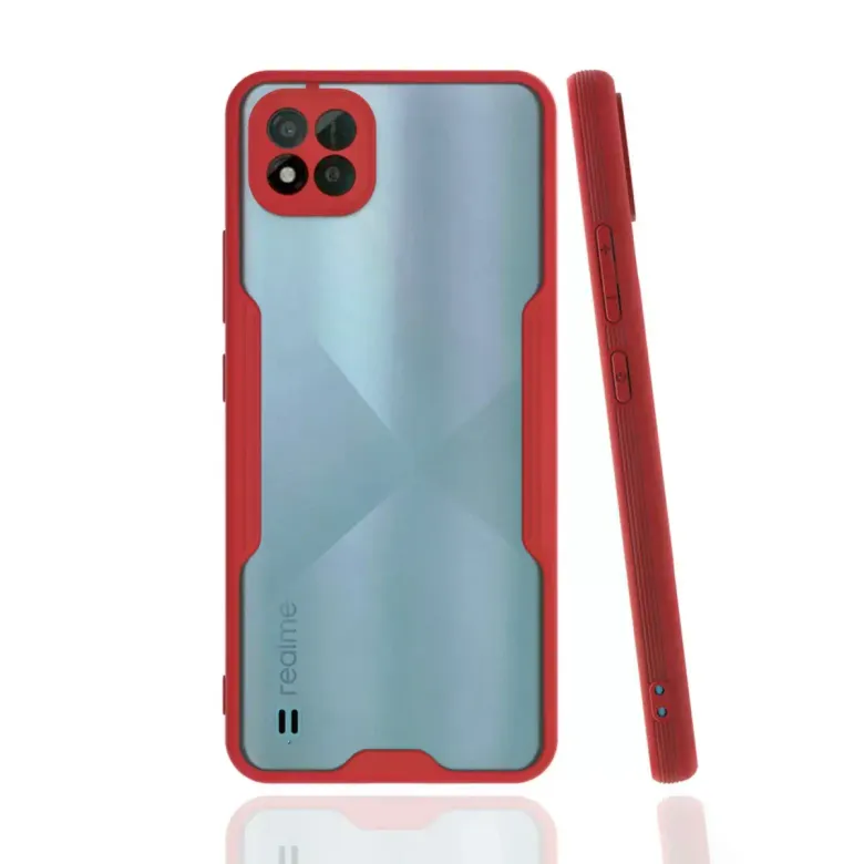Realme C11 2021 Kılıf Platin Silikon - Kırmızı