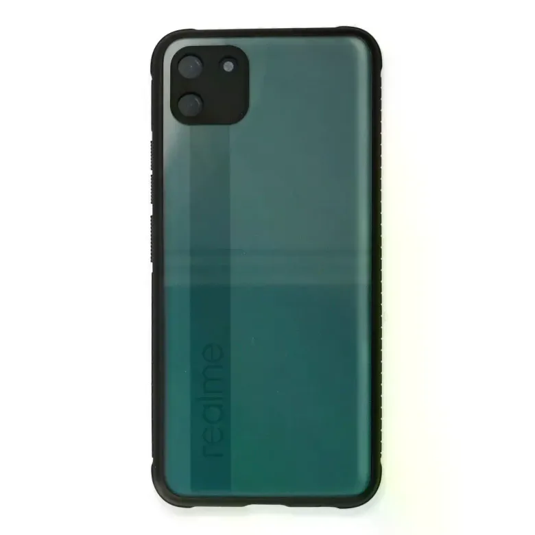 Realme C11 Kılıf Miami Şeffaf Silikon - Siyah