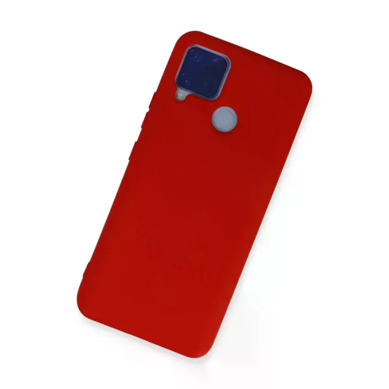 Realme C15 Kılıf Nano İçi Kadife Silikon - Kırmızı
