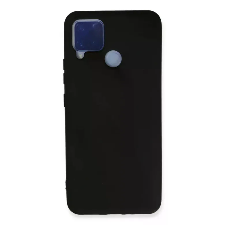 Realme C15 Kılıf Nano İçi Kadife Silikon - Siyah