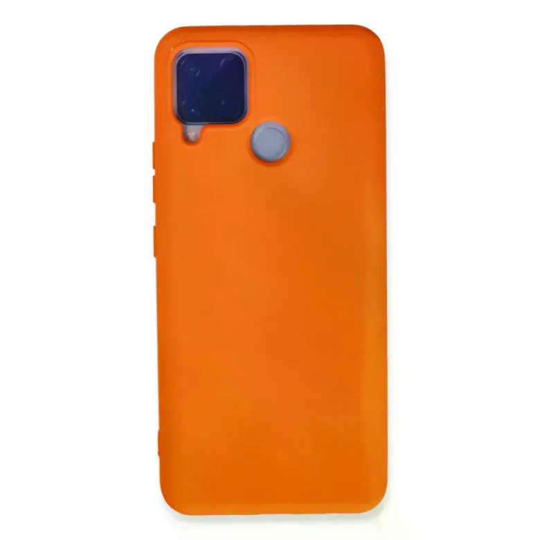 Realme C15 Kılıf Nano İçi Kadife Silikon - Turuncu