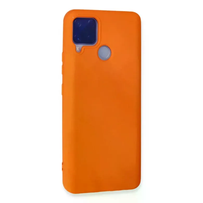 Realme C15 Kılıf Nano İçi Kadife Silikon - Turuncu
