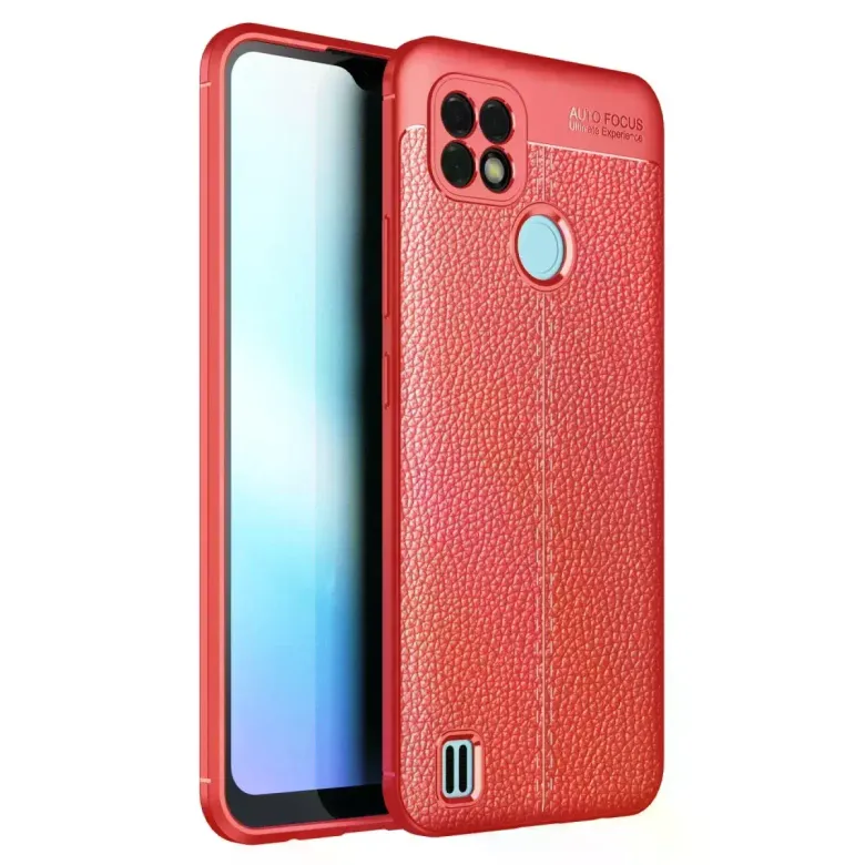 Realme C21 Kılıf Auto Focus Kapak - Kırmızı