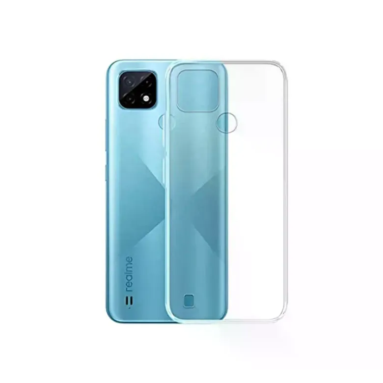 Realme C21 Kılıf Deluxe 2mm Şeffaf Silikon - Şeffaf