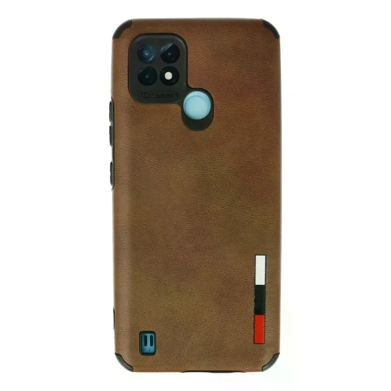 Realme C21 Kılıf Loop Deri Silikon - Kahverengi