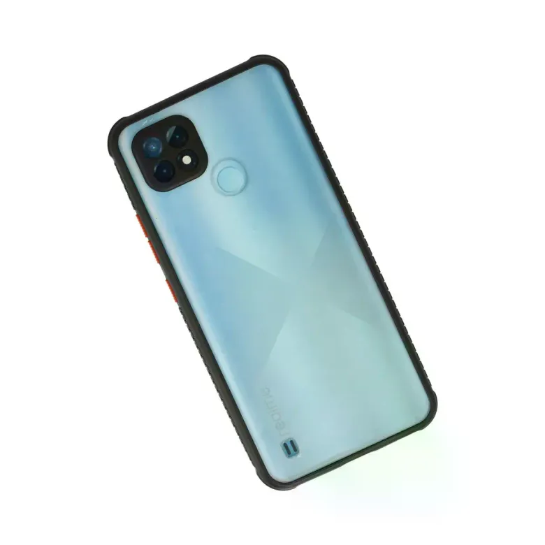 Realme C21 Kılıf Miami Şeffaf Silikon - Siyah